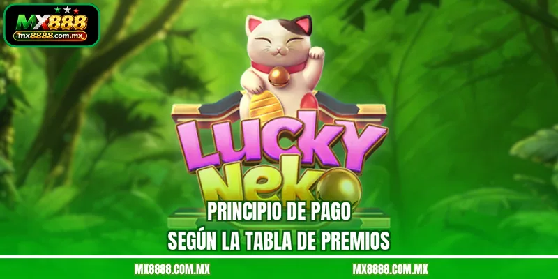 Principio de pago según la tabla de premios