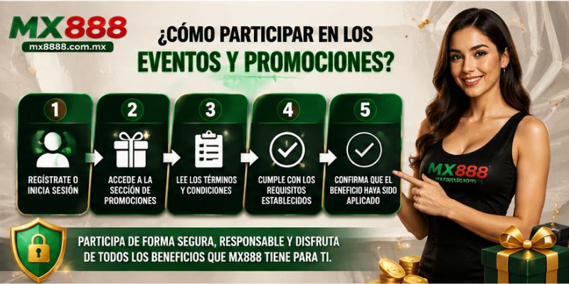 Cómo participar en los eventos y promociones de MX888