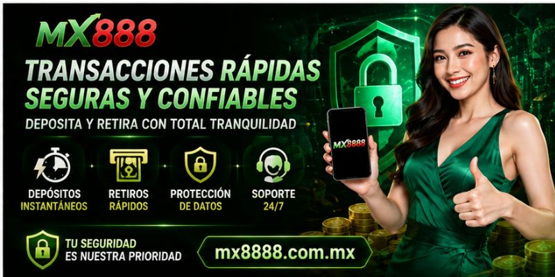 Depósitos y retiros rápidos con seguridad en MX888