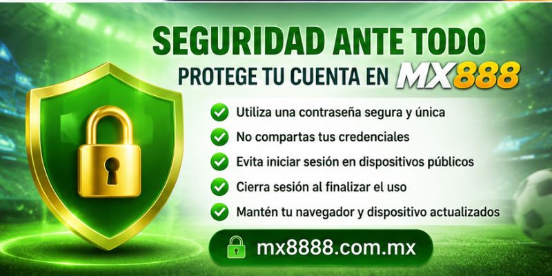 Inicio de sesión en MX888 con recomendaciones de seguridad