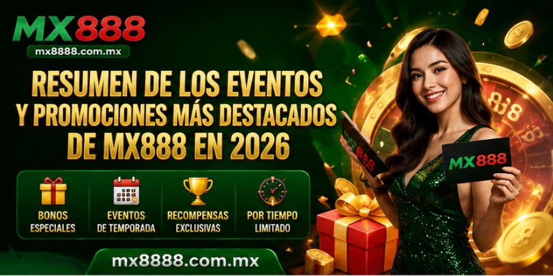 Resumen de los eventos y promociones más destacados de MX888 en 2026
